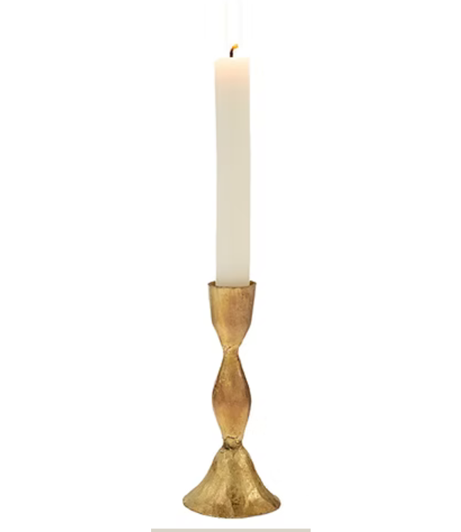 Indaba L Gold Zora Forged Candlestick