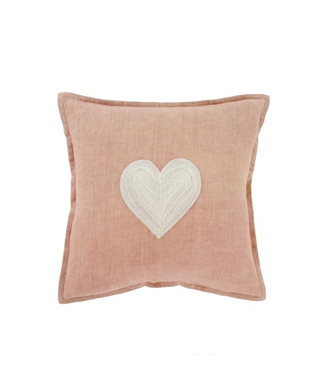 Indaba 14X14 HEART LINEN PILLOW