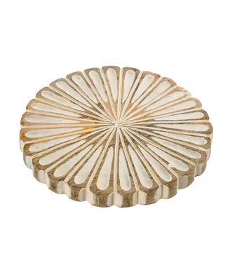 Indaba Dahlia Wooden Round Tray