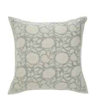 Indaba 20X20 Maeve Block Print Pillow, Mist