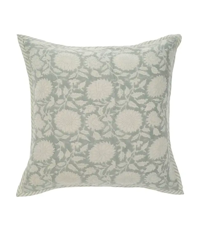 Indaba 20X20 Maeve Block Print Pillow, Mist