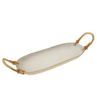 Indaba Ratan Wrapped Ceramic Platter