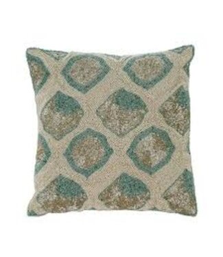 Indaba Azur Beaded Pillow