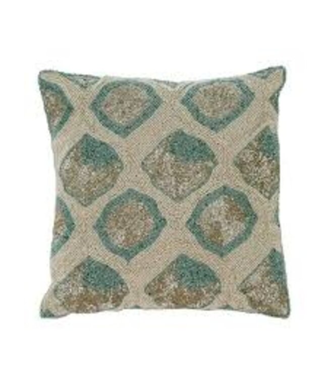 Indaba Azur Beaded Pillow