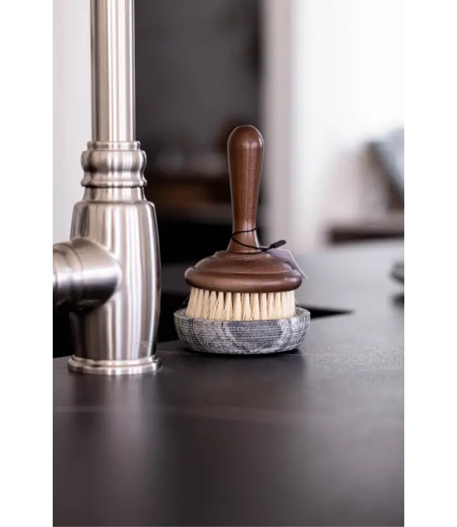 Grey Marble Soap & Brush Holder