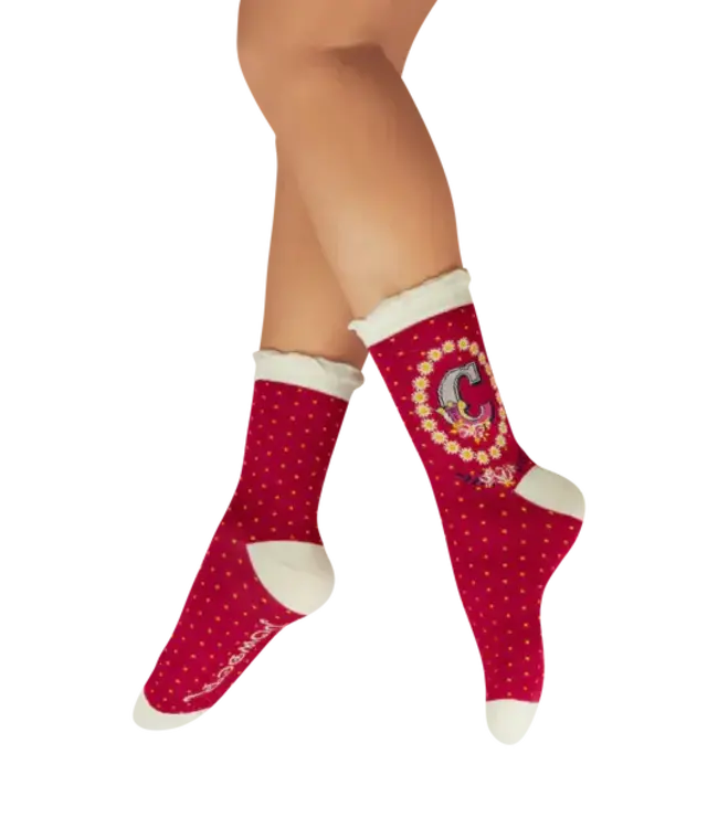 Powder Alphabet Socks