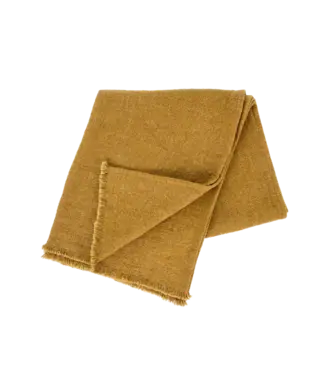 Indaba Ochre Selena Linen End of Bed Blanket