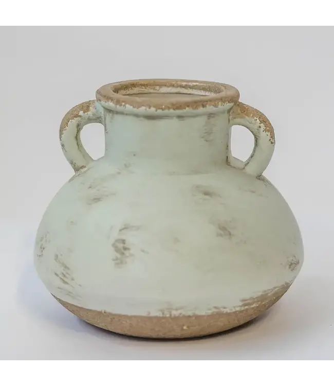 Ceramic 2 Handle Vase, Wide