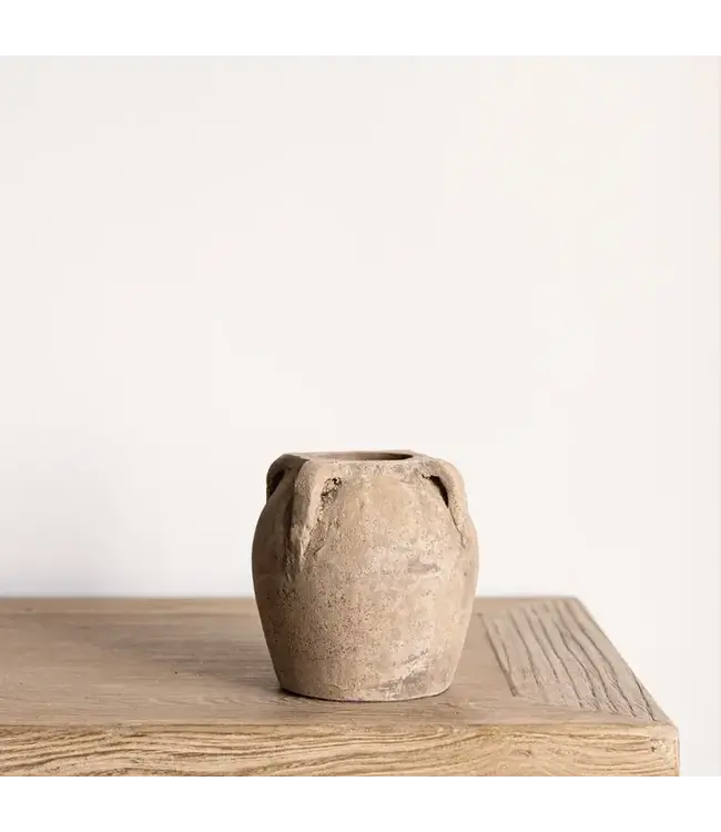 Blanc Beige Wash Vase w/ Handles (small)