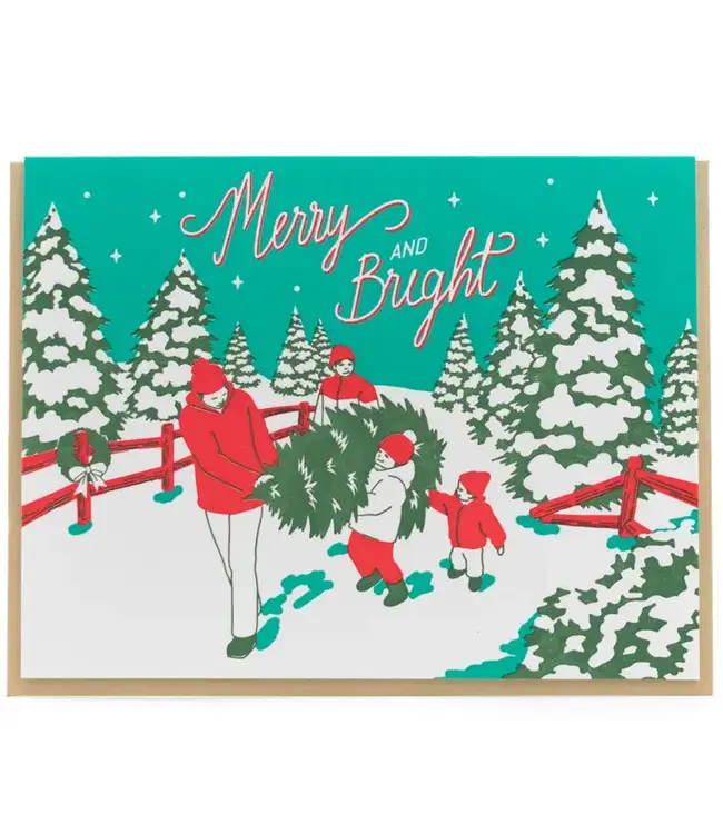 Vintage Christmas Tree Family Card