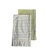 Spring Sage Green & White Stripes Ruffle Kitchen Dish Towel