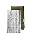 White Embroidery Olive Green Stripes Kitchen Dish towel