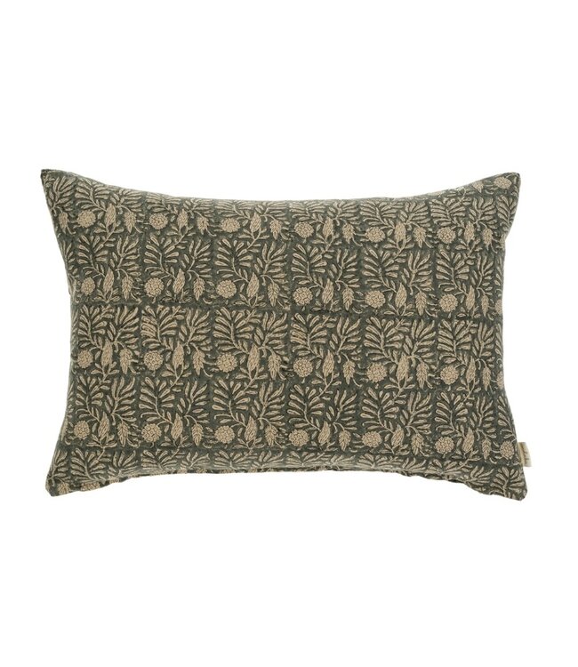 Indaba 16x24 Tulsi Block Print Pillow, Deep Sea