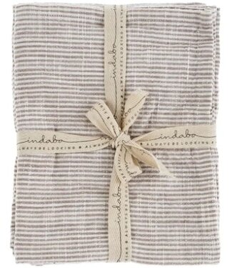 Indaba Chef Stripe Tea Towels S/2, Mink