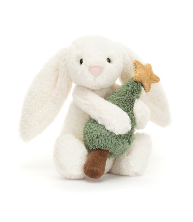 Jellycat Bashful Bunny With Christmas Tree