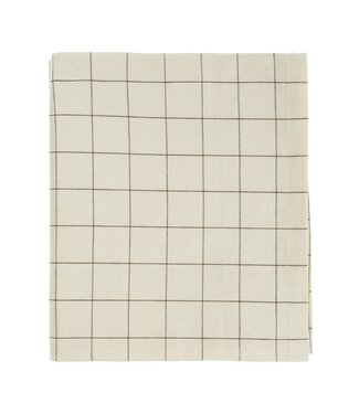 Indaba Check Tablecloth, Taupe