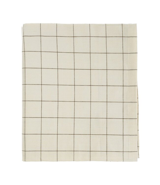 Indaba Check Tablecloth, Taupe