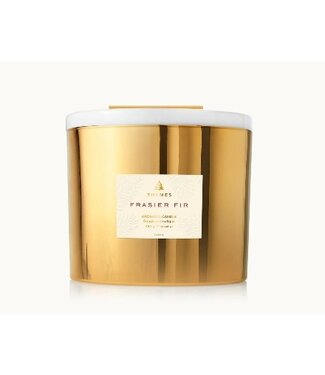 Thymes Frasier Fir Candle 3 Wick Gold 17OZ