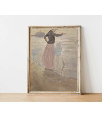 Watercolor Vintage Art Print 8x10 in