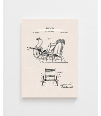 Sleigh Patent Vintage Art Print 8x10 in