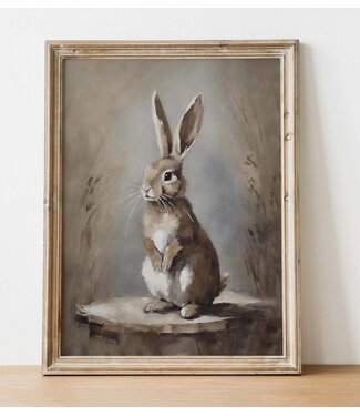Rabbit Vintage Art Print- Easter 8x10 in