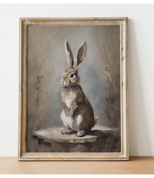 Rabbit Vintage Art Print- Easter 8x10 in