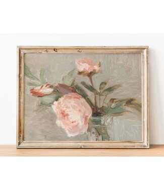 Peonies Antique Vintage Art Print 8x10 in