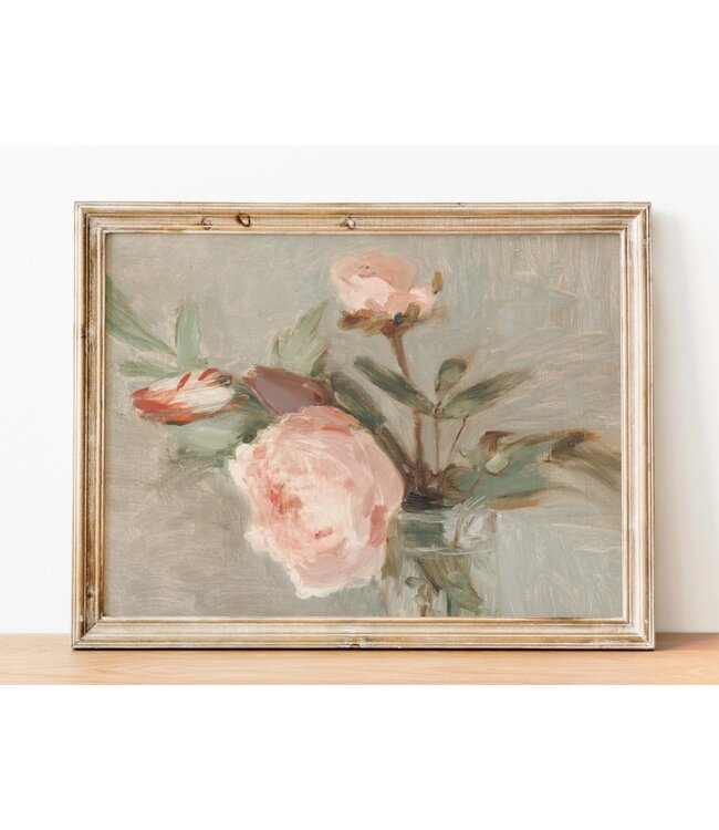 Peonies Antique Vintage Art Print 8x10 in