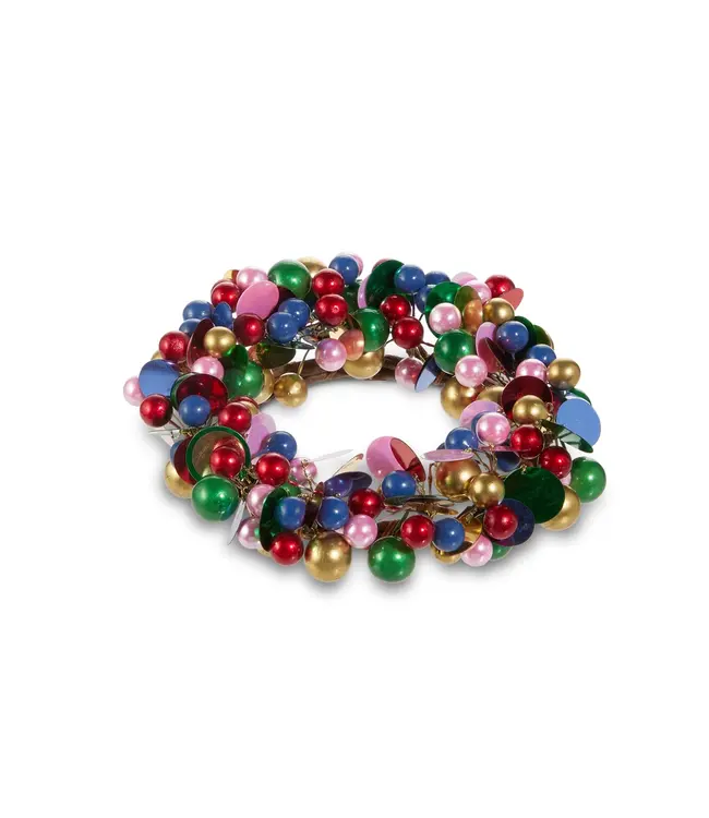 6" Bright Bead Mini Wreath-Candle Ring