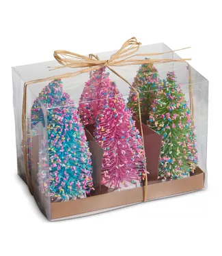 5.5" Box of Bottle Brush Trees with Sprinkles
