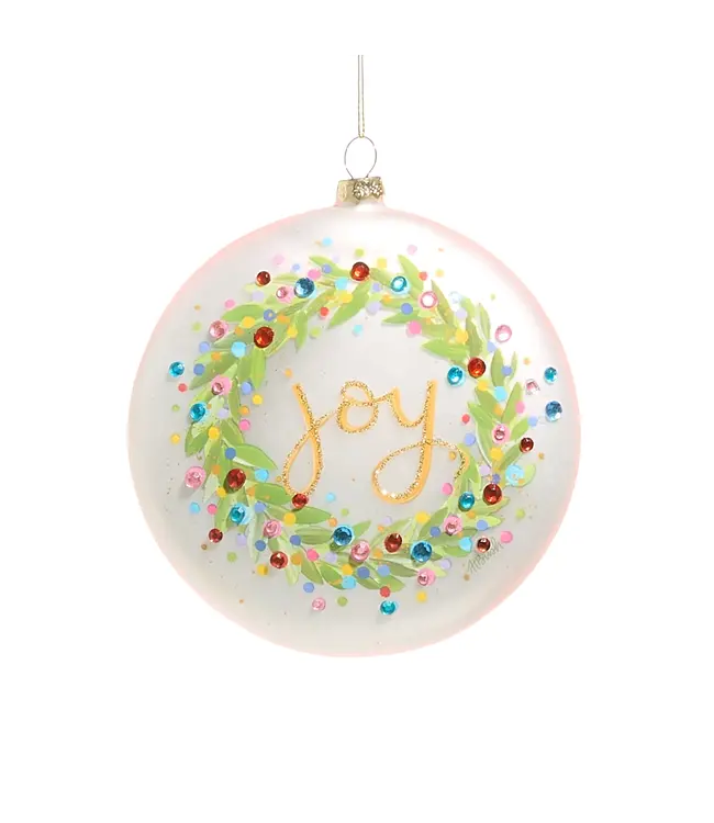 5" Confetti Joy Wreath Disc Ornament