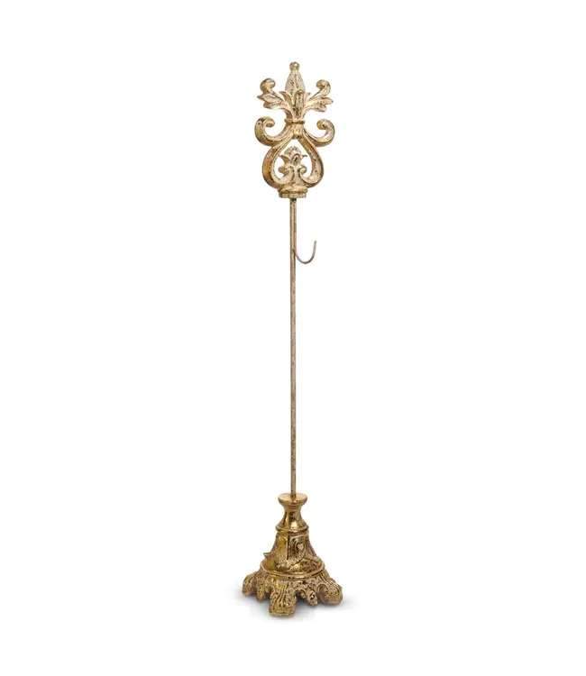 32.5" Gold Acanthus Wreath Stand