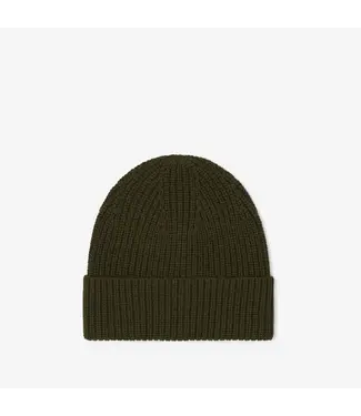 Merino Wool Beanie- Khaki Evergreen