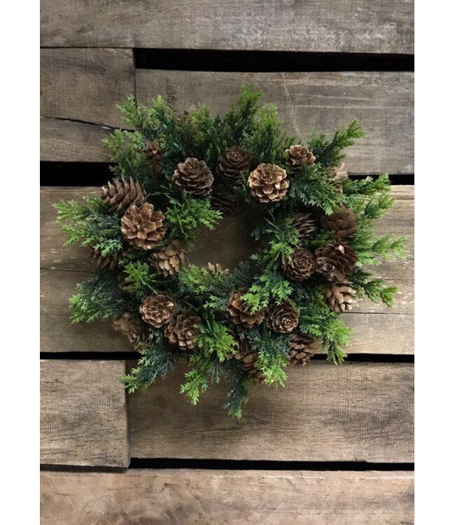 6" Grass Pine Cone Candle Ring