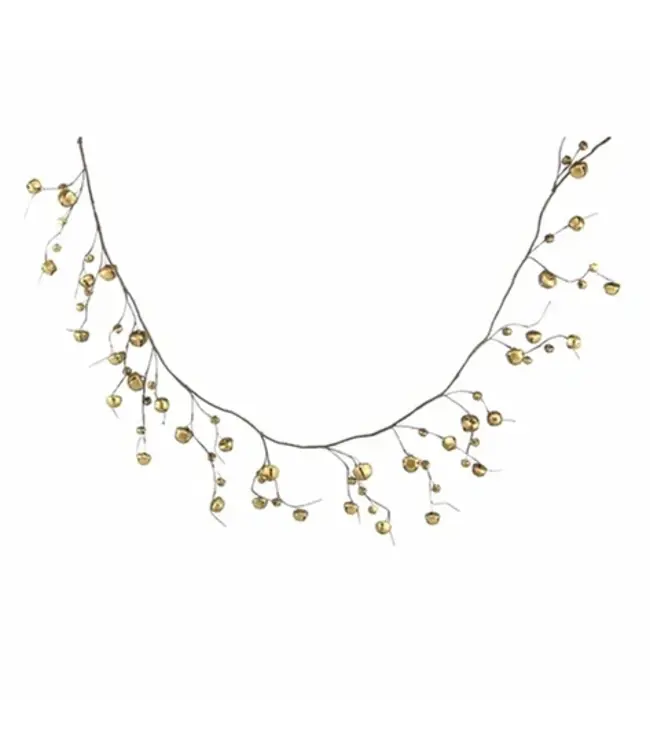5 Foot Long Shiny Gold Jingle Bells Garland