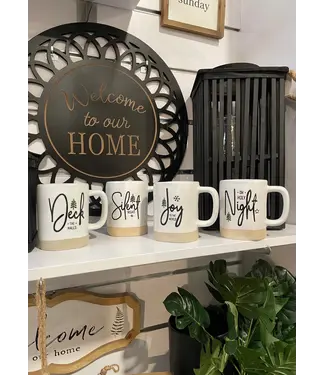 22OZ Ceramic Holiday Script Mugs In a Gift Set