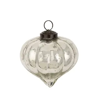 Indaba Silverfrost Holiday Onion Ornament, Silver