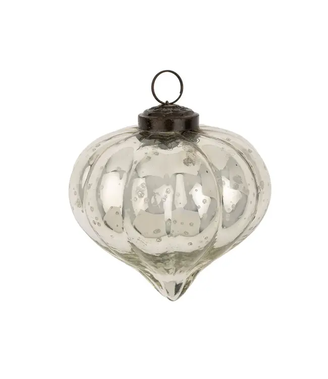 Indaba Silverfrost Holiday Onion Ornament, Silver