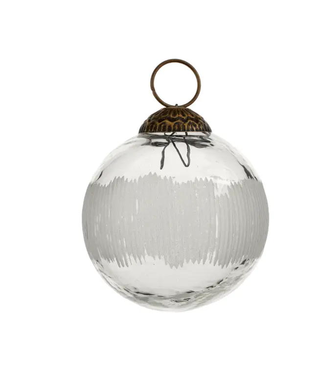 Indaba Frost Etched Holiday Ornament, Bauble