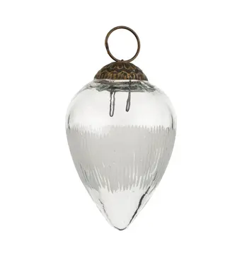 Indaba Frost Etched Holiday Ornament, Teardrop
