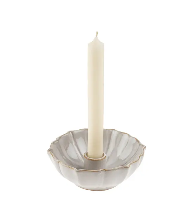 Indaba Lotus Candle Holder, White