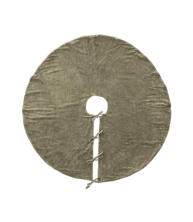 Indaba Vera Velvet Tree Skirt, Cypress