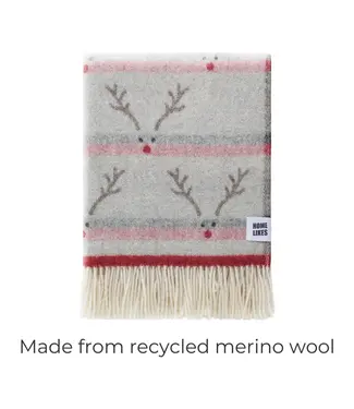 Festive Reindeer Recycled Merino Throw