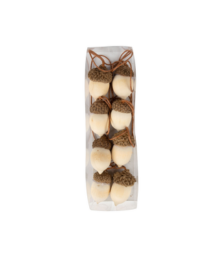 Set of 8 Wood Acorn