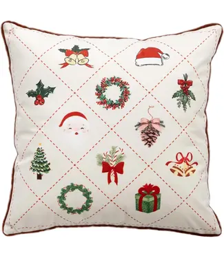 Christmas Design Velvet White 18x18