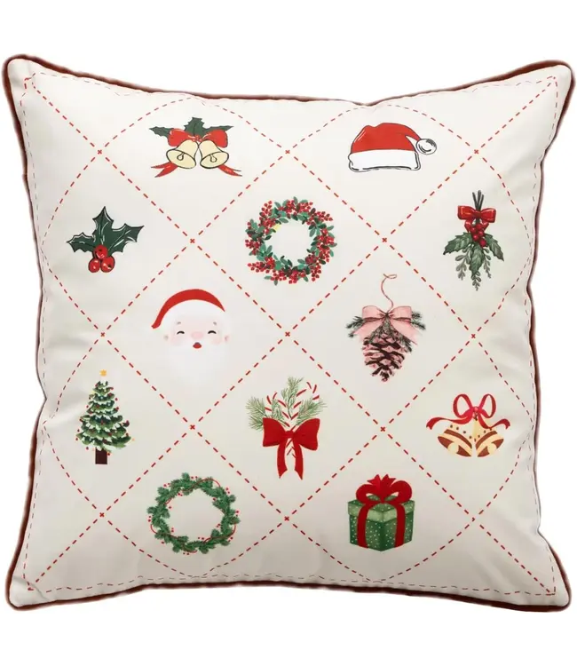 Christmas Design Velvet White 18x18
