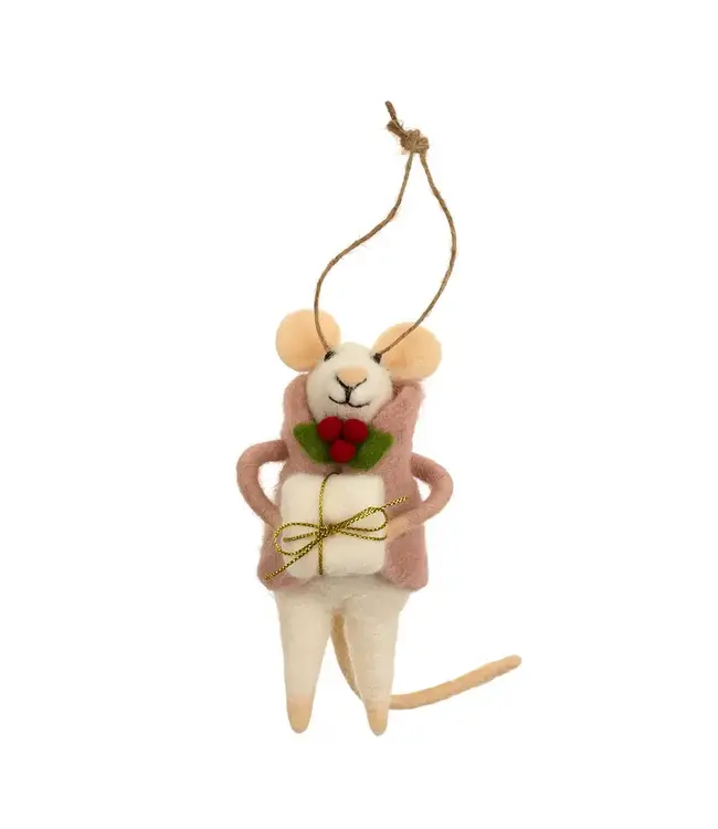 Indaba Mouse Holiday Ornament