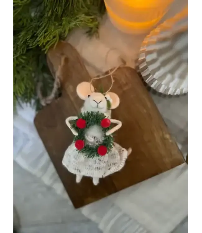 Indaba Mouse Holiday Ornament