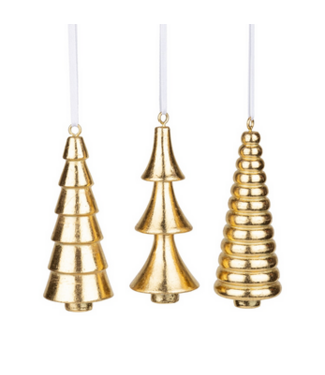 Set of 3 Resin Tree Ornament, 3.5in