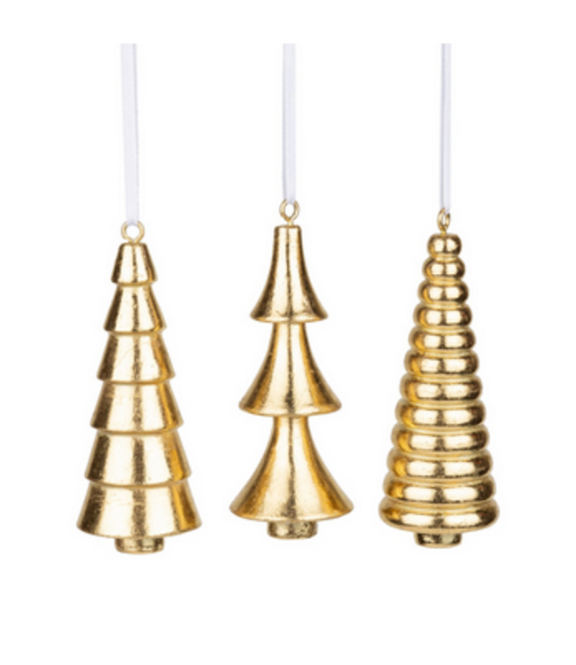 Set of 3 Resin Tree Ornament, 3.5in